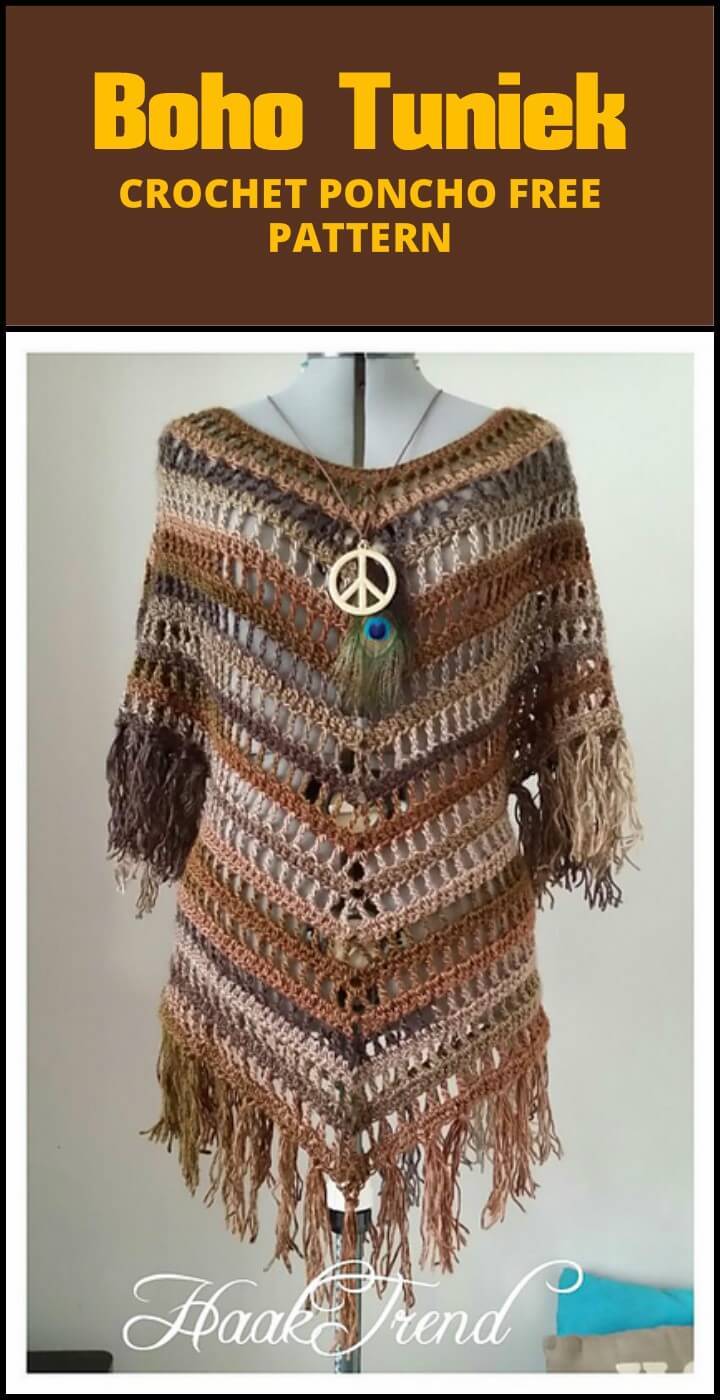 Crochet Boho Poncho Free Pattern